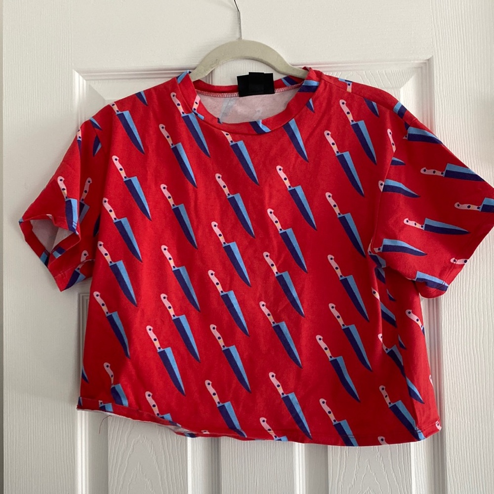 Nooworks knives crop top, size medium